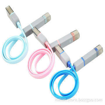 New products flat cables for iPhone 5/Samsung, with data sync and charging